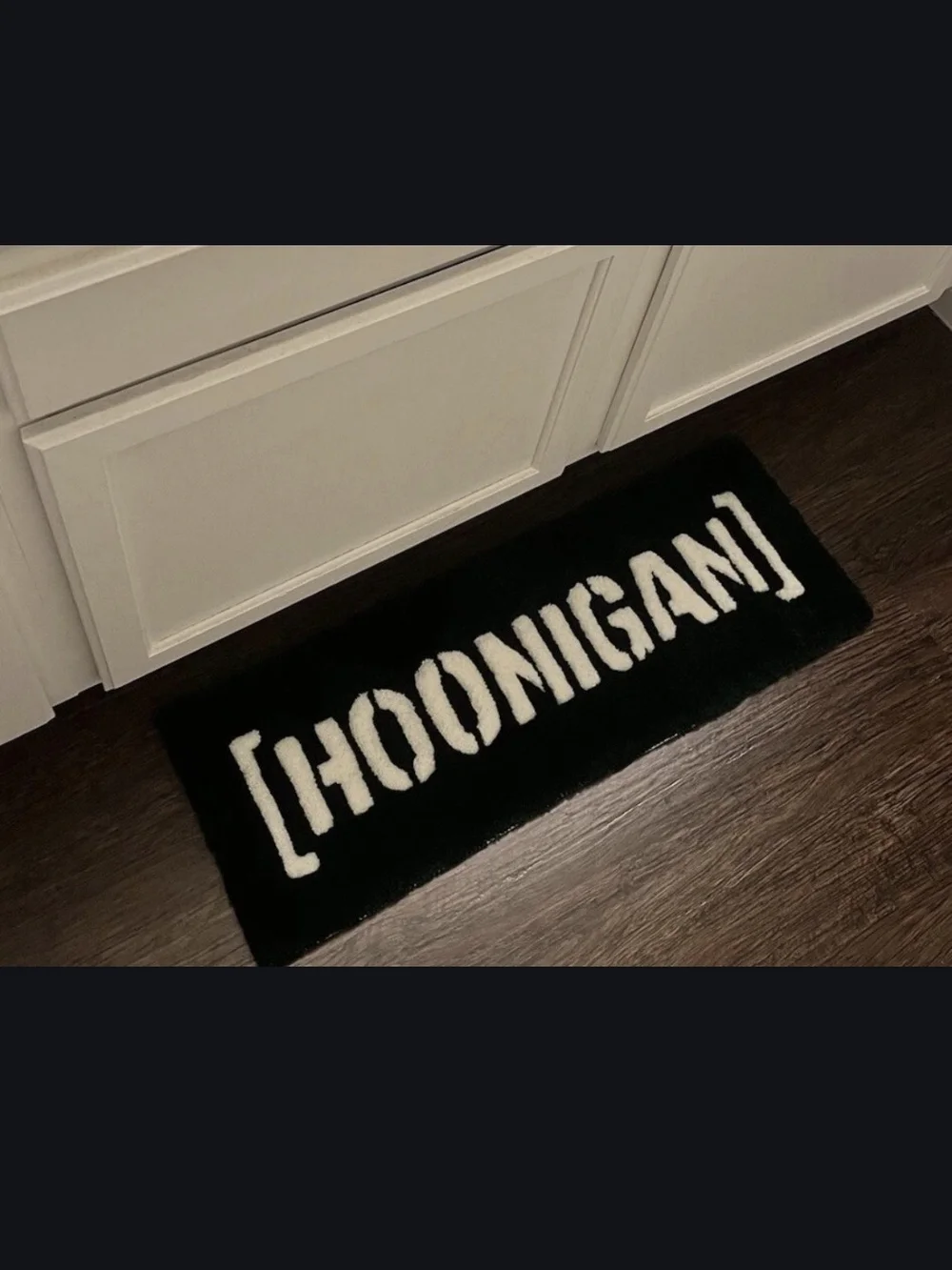 Green and White Logo Accent Rug
